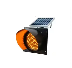 Semáforo LED Industrial, Luz de Señalización <span class=keywords><strong>Intermitente</strong></span> Amarilla y Roja, Alimentada por Energía Solar - Product Image 3