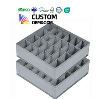 Bacs de rangement carrés en tissu écologiques pour la maison, pliables, en non-tissé, avec poignées, logo personnalisé pour le rangement dans les placards