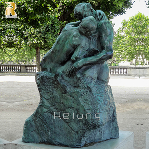 Estatua de Pareja Besándose en Bronce de Tamaño Real, Estilo Antiguo, Diseño Personalizado para Decoración Artística, Marca RELONG - Product Image 3