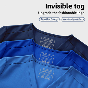 Set di Divise Ospedaliere Unisex con Logo Personalizzato, Tessuto Elasticizzato in 4 Direzioni, Scollo a V, Uniforme per Dentisti, Jogger Ospedalieri da Donna - Product Image 5