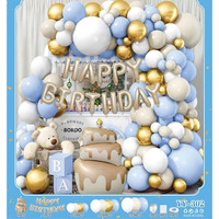 Kit de guirlande de ballons d'Halloween bleu macaron, blanc et or, best-seller, ensemble de chaînes de ballons en latex non toxique pour l'extérieur, pour fête
