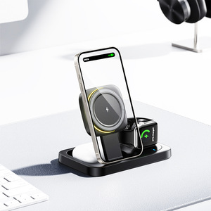 HiTao Foldable 3-in-1 Magnetic <b>Wireless</b> Charger Station, 15W Fast Charging Dock with Night <b>Light</b> for Multi-Device - Product Image 3