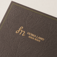 Boîte cadeau personnalisée avec couvercle et base, papier gaufré feuille d'or, bord vert, OEM