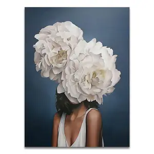 CHENISTORY 993053 Kit Pittura a Olio Fai <span class=keywords><strong>da</strong></span> Te con Pennelli, Dipingi con i Numeri, Ragazze con Fiori, per <span class=keywords><strong>Adulti</strong></span> 40X50CM, Ritratto Classico - Product Image 1