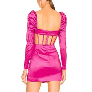 Personnalisé dame été tendance <span class=keywords><strong>2022</strong></span> nouvelle mode à manches longues Sexy Club fête maille moulante une pièce robe chaude Mini femmes robes - Product Image 3