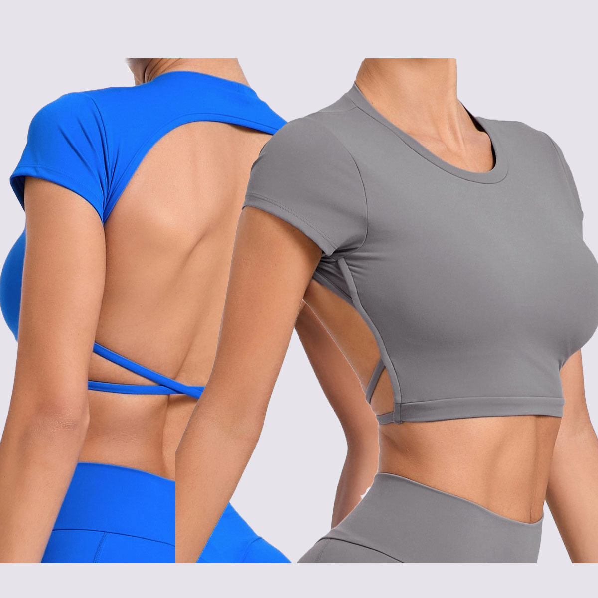 New Design Women Backless Yoga Crop Top Femme Running Quick Dry Gym Yoga Top Sexy Athletic Wear Workout Short Sleeve Shirt