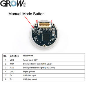 GROW GM861S-LED 화이트 필 라이트 소형 바코드 모듈 스캐너 USB/UART 인터페이스 2D/1D/QR 코드 리더 아두이노 윈도우용 - Product Image 4