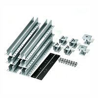 Kit de montage de toit AL-6005 à installation rapide, rail court en U avec pince intermédiaire réglable pour toiture métallique