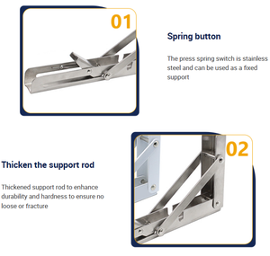 Sản xuất cung cấp Wall <span class=keywords><strong>Mount</strong></span> khung kim loại thép không gỉ gắn tam giác Khung điều chỉnh nhiệm vụ nặng nề nổi kệ - Product Image 4