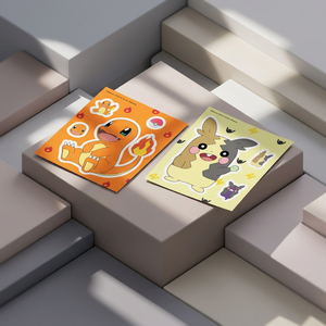 For DIY Diamond Painting Sticker Kit 2 Sheets Charmander Morpeko 5D Rhinestone Cubic Deco Self-adhesive Home Decoration Kids - Product Image 2