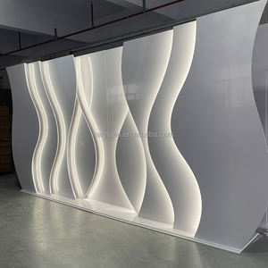 تصميم مبتكر تصميم جديد مذهل جودة عالية الزفاف البلاستيكية قوس موجة بيضاء أدى لوحة خلفية منحنية - Product Image 4