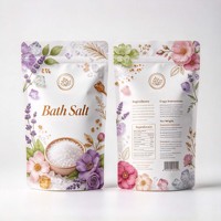 Sachet d'emballage personnalisé pour sels de bain, imprimé numériquement, en aluminium alimentaire, avec fermeture éclair, vente en gros
