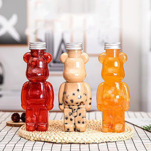 كوب للمشروبات الجاهزة على شكل دب صغير لطيف أكواب بلاستيكية شفافة يمكن التخلص منها بلاستيك صلب - Product Image 5