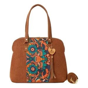 Bolso Tote Mediano para Mujer Fana, Diseño de Leopardo en Yute con Letras Serigrafiadas, Asa Larga para Uso Diario, Apto para Veganos - Product Image 1