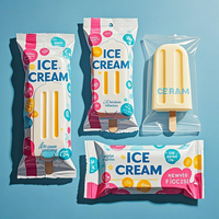 Sachet Personnalisé de Barres Glacées et de Popsicles en Film d'Aluminium, Coloré, de Qualité Alimentaire, à Scellage Arrière, pour Emballage d'Aliments Surgelés