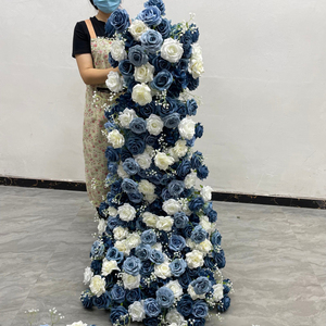 Dusk Blue White Trailing Artificial Floral runner Row Babysbreath For Wedding Stage Reception Event Display Decor - Product Image 1