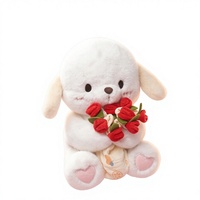 Peluche longue en forme de chiot rose, rembourrage en coton PP, adorable poupée chien, cadeau pour filles, Saint-Valentin, 520, cadeau romantique