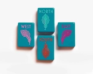 Nuove Tessere di Mahjong Americane Personalizzate di Lusso con Design Moderno e Stampa Blu Carminio per Intrattenimento con <span class=keywords><strong>Scacchi</strong></span> e Carte - Product Image 3