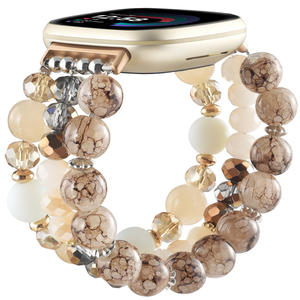 Nouveau <span class=keywords><strong>bracelet</strong></span> de luxe respirant pour <span class=keywords><strong>femme</strong></span>, <span class=keywords><strong>bracelet</strong></span> élastique à perles pour <span class=keywords><strong>bracelet</strong></span> de montre intelligente Ultra 9 IWatch Series <span class=keywords><strong>7</strong></span> 6 5 4 - Product Image 3