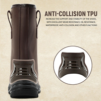 Fabricants de bottes de sécurité, bottes de travail en cuir Crazy Horse marron de haute qualité avec embout en acier, imperméables et résistantes aux chocs
