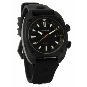 Luxury Black Automatic Mechanical <b>Watch</b> Waterproof Luminous Timing <b>Ring</b> Rubber Belt Mechanical <b>Watch</b> - Product Image 1