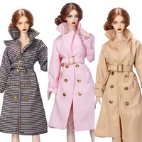 Ensemble de vêtements pour poupées de 30 cm : Trench-coat, veste longue, ceinture et bottes en tissu, accessoires pour 0-24 mois, vente en gros