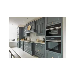 Factory Direct Custom Design Furniture Luxury High End Modern Solid Wood Kitchen Cabinet Sets