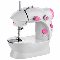 Machine à coudre électrique domestique mini à point noué, vitesse réglable avec pédale et alimentation pour travaux de couture de base