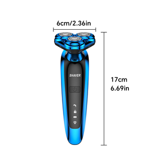 เครื่องโกนหนวดแบบใบมีดหมุนสามใบ สำหรับใช้ในครัวเรือน กันน้ำ ชาร์จด้วย TYPE-C ใบมีดสแตนเลส แหล่งพลังงาน USB ใบมีดสามชั้น - Product Image 5