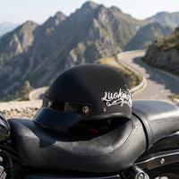 Casque de moto ouvert rétro noir mat personnalisable en ABS certifié 3C pour la conduite sur route