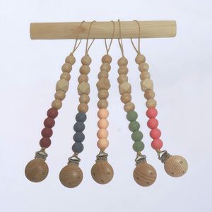 Nordic Ins Style Baby Beech Pacifier Chain <b>Silicone</b> Party Gift <b>Bead</b> Grinding Teeth Biting Le Gum Anti Drop Chain - Product Image 1
