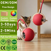 OEM ODM Bestseller Neues Design Interaktiver Intelligenter Ball mit Schwanz-Zubehör, Rollt Schnell auf Teppich, Unzerstörbares Rollendes Smartes Katzenspielzeug