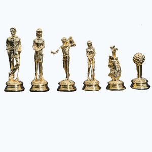 <span class=keywords><strong>Jeu</strong></span> <span class=keywords><strong>d</strong></span>'échecs et de Go en métal sur le thème du golf avec effet 3D et design de luxe - Product Image 1