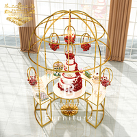Table de luxe en acier inoxydable, dessus en verre, table à manger ronde pour mariage