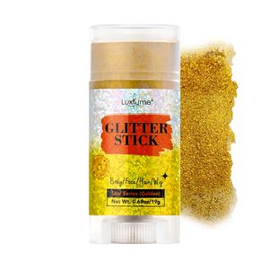 Stick illuminateur corporel scintillant, maquillage longue tenue, stick à paillettes fines dorées - Product Image 6