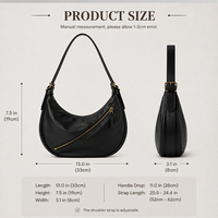 Sac à bandoulière Hobo en cuir PU personnalisé pour femme, sacs à main croissant avec sangle réglable, grande capacité, imperméable, usage quotidien, vente en gros