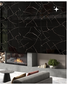 Carreaux de sol en porcelaine de qualité supérieure AAA 600x1200, noir brillant, 60x120, carreaux 2x4, dernière nouveauté, très demandés - Product Image 3