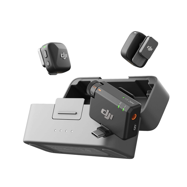 DJI Mic Mini (2 TX + 1 RX + Charging Case) 48-Hour Operation Wireless Microphone Transmission Audio Recording DJI Mic Mini