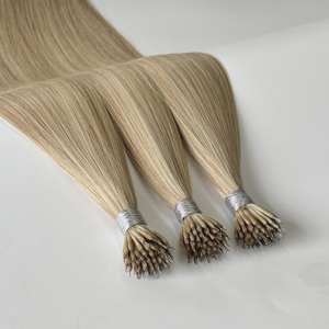 Extensions de cheveux vierges Remy doublement étirés de haute qualité, teints, à micro-anneaux et nano-anneaux, vente en gros d'usine - Product Image 1