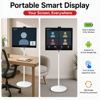 Téléviseur intelligent portable de 32 pouces avec écran tactile Incell Android 13, rétroéclairage LED, HDTV blanc avec boîtier blanc