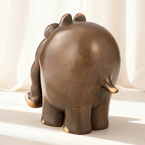 Estatuilla de <span class=keywords><strong>elefante</strong></span> de bronce para decoración del hogar, escultura de arte Animal chapada en pulido para Navidad, sala de estar, jardín, jardín - Product Image 3