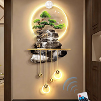 Peinture décorative d'entrée 'Le Flux Génére la Richesse' Nouveauté 2026, pour salon et couloir, à suspendre, motif paysager moderne et luxueux