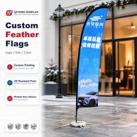 Drapeaux publicitaires promotionnels extérieurs double face en polyester de haute qualité, forme couteau, goutte d'eau, drapeau de plage, drapeau plume