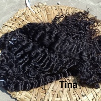 Rambut Manusia Vietnam Mentah Berkualitas Tinggi 100% Double Weft, Single Donor Burmese Curly