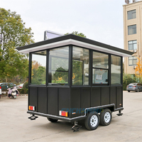 Chammp - Camion de cuisine mobile entièrement équipé, petit et portable, camionnette alimentaire, chariot de restauration rapide, remorque mobile pour café et pizza