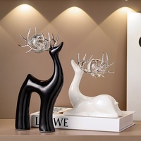 Ornement de salon en céramique en forme de cerf, design moderne haut de gamme fait main, idéal pour les armoires à vin, les meubles TV, artistique