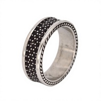 Bague Éternité Double Couche Tendance en Acier Inoxydable Plaqué Or 18K avec Zircons Entourés pour Femme - Vente en Gros Joolim Jewelry