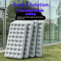 Matelas Gonflable Floqué d'Extérieur pour Tentes de Camping, Matelas Pneumatique pour Bureau, Loisirs et Secours en Cas de Tremblement de Terre, Lit d'Air en PVC Épaissi