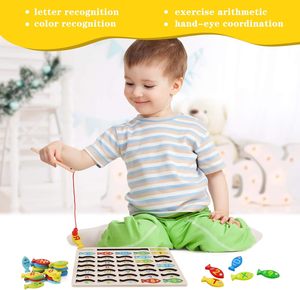 Alphabet Fish Catching Compter Games Casse-tête avec chiffres et lettres Jeu de pêche <span class=keywords><strong>magnétique</strong></span> en <span class=keywords><strong>bois</strong></span> Jouet pour tout-petits - Product Image 6