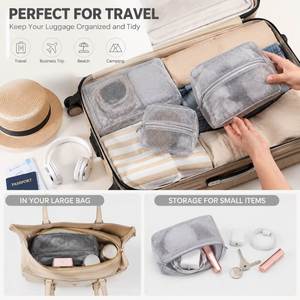 Sac de rangement en maille personnalisé, pochette de voyage, organiseur portable, trousse de toilette à fermeture éclair, organiseur d'objets de petite taille, usine OEM ODM - Product Image 4